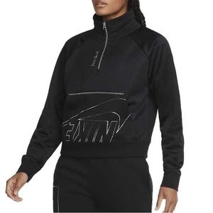 Nike Sportswear ‘Black/Metallic Silver’ Sweatshirt Woman’s Size XL- quarter zip